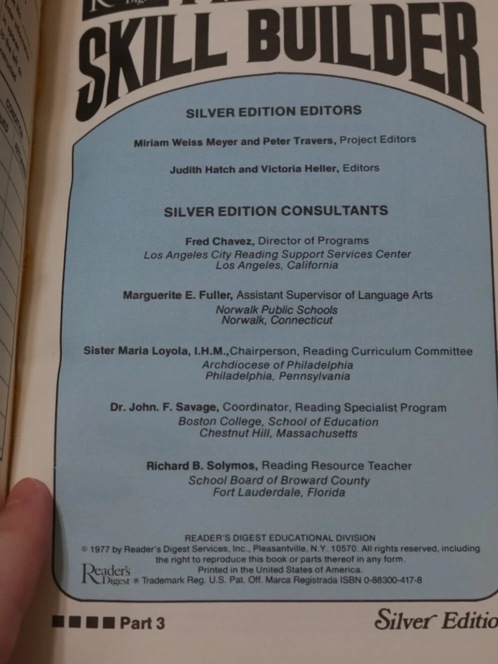 Reading Skill Builders Part 3 Silver Edition Book